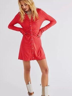 Free People Pink and Orange Dress